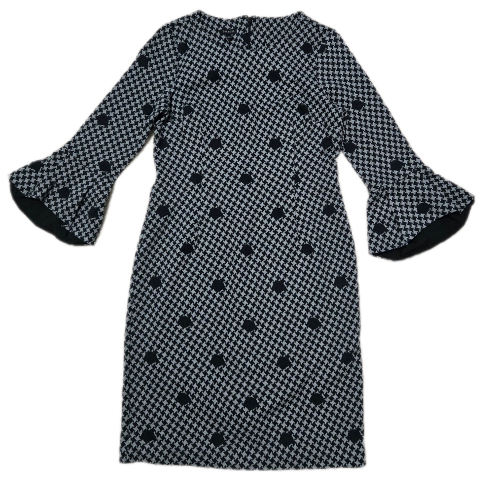 Talbot Chic Black and Gray Houndstooth Sheath Dress Size 6
